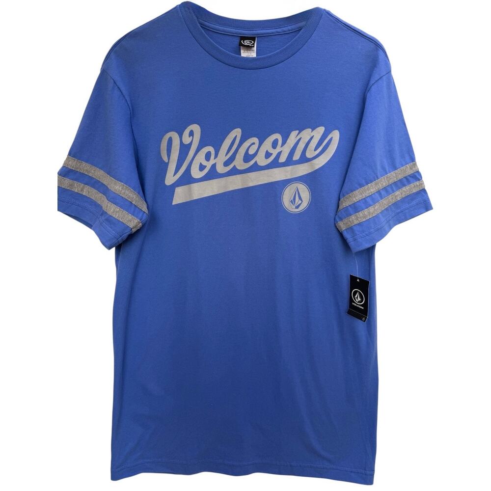 Volcom Graphic T Shirt Mens Medium Blue Logo Short Sleeve Skate Tee New